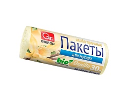 Мешки для мусора 30 л, ароматизированные, Ваниль, бежевые, в рулоне 20 шт., ПНД, 9 мкм, 560х530 мм, GRIFON Aroma, 101-020 V в Аксае