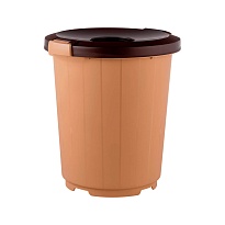 Мусорный бак с крышкой - воронкой на колесах 105 л бежевый 105 бежевый в Аксае