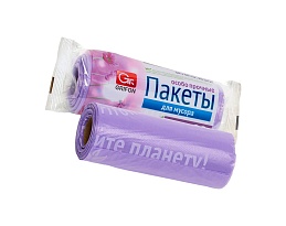 Мешки для мусора 35 л, ароматизированные, сиреневые, в рулоне 20 шт., ПНД, 12 мкм, 560х530 мм, GRIFON Полевые Цветы, 100-034 в Аксае
