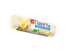 Мешки для мусора 60 л, ароматизированные, Ваниль, бежевые, в рулоне 20 шт., ПНД, 9 мкм, 650х550 мм, GRIFON Aroma, 101-023 V в Аксае