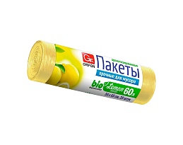 Мешки для мусора 60 л, ароматизированные, Лимон, желтые, в рулоне 20 шт., ПНД, 9 мкм, 650х550 мм, GRIFON Aroma, 101-023 Li в Аксае