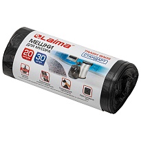 Мешки для мусора 20 л, черные, в рулоне 30 шт., ПНД, 8 мкм, 500х450 мм, LAIMA, 601376 в Аксае