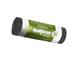 Мешки для мусора 30 л, черные, в рулоне 25 шт., ПНД, 7 мкм, 580х480 мм, SIBIRSKAYA, 101-003 S в Аксае