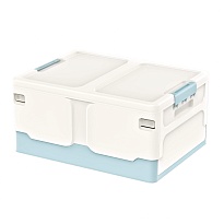 Ящик пластиковый складной белый, дно голубое, 480х360х240 мм в Аксае Ящик пластиковый складной белый, дно голубое, 480х360х240 мм в Аксае