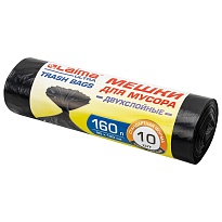 Мешки для мусора 160 л, черные, в рулоне 10 шт., ПВД, 30 мкм, 1200х900 мм, LAIMA ULTRA, 607694 в Аксае