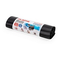 Мешки для мусора 120 л, черные, в рулоне 10 шт., ПНД, 14 мкм, 1100х700 мм, LAIMA, 601385 в Аксае