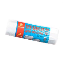 Мешки для мусора 120 л, белые, рулон 10 шт., ПНД, 12 мкм, 1100х690 мм, Эконом, МЭ2622 (МНЭ 120-10б) в Аксае