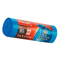Мешки для мусора 160 л, синие, в рулоне 10 шт., ПВД, 21 мкм, 1200х870 мм, PACLAN Big&Strong, 604075 в Аксае