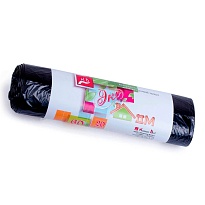 Мешки для мусора 60 л, черные, в рулоне 20 шт., ПНД, 7 мкм, 700х600 мм, Концепция Быта ЭкоДом, 601349 в Аксае