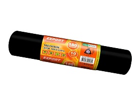 Мешки для мусора 180 л, ароматизированные, черные, в рулоне 10 шт., ПВД, 80 мкм, 1100х930 мм, EXPORT, exp18010142 в Аксае