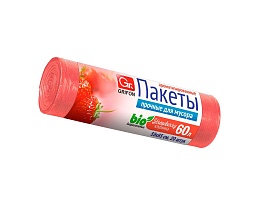 Мешки для мусора 60 л, ароматизированные, Клубника, красные, в рулоне 20 шт., ПНД, 9 мкм, 650х550 мм, GRIFON Aroma, 101-023 K в Аксае