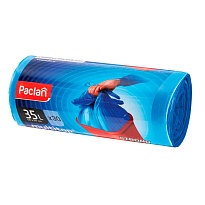 Мешки для мусора 35 л, с ушками, синие, в рулоне 30 шт., ПНД, 10,5 мкм, 640х500 мм, PACLAN Multitop, 600819 в Аксае
