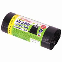 Мешки для мусора 30 л, черные, в рулоне 30 шт., ПНД, 7 мкм, 550х480 мм, Любаша, 608089 в Аксае