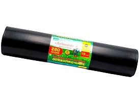 Мешки для мусора 280 л, ароматизированные, черные, в рулоне 10 шт., ПВД 110 мкм, 1400х930 мм, Добрыня, Dob28010black в Аксае