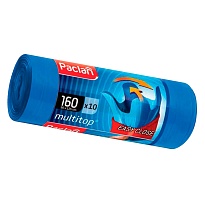 Мешки для мусора 160 л, с ушками, синие, в рулоне 10 шт., ПВД, 30 мкм, 1250х900 мм, PACLAN Multitop, 604064 в Аксае