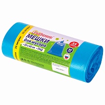 Мешки для мусора 35 л, синие, в рулоне 30 шт., ПНД, 10 мкм, 600х500 мм, Любаша, 608091 в Аксае