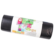 Мешки для мусора 220 л, черные, в рулоне 10 шт., ПВД, 29 мкм, 1100х830 мм, Концепция Быта ЭкоДом, 604924 в Аксае
