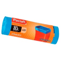 Мешки для мусора 80 л, синие, в рулоне 20 шт., ПНД, 12 мкм, 900х700 мм, PACLAN Classic, 606335 в Аксае