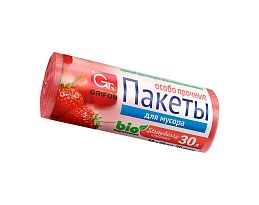 Мешки для мусора 30 л, ароматизированные, Клубника, красные, в рулоне 20 шт., ПНД, 9 мкм, 560х530 мм, GRIFON Aroma, 101-020 K в Аксае